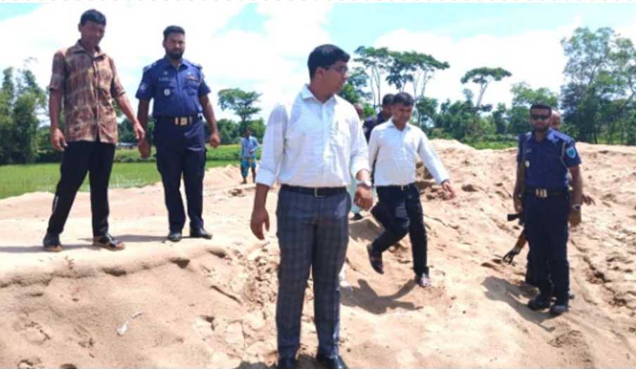 কমলগন্জে অবৈধ ভাবে উত্তোলিত বালু জব্দ করা হয়েছে